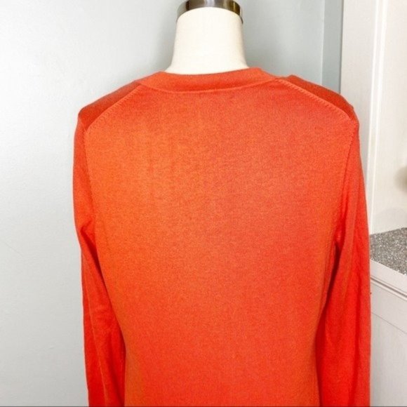 Banana Republic Sweater Cardigan Orange Button Front Medium - Picture 8 of 11